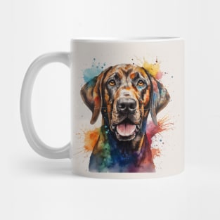 Plott Hound Bright Watercolor Painting Mug